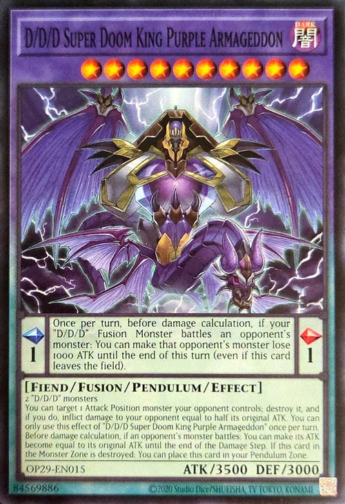 D/D/D Armageddon Viola Super Re del Giudizio Card Front
