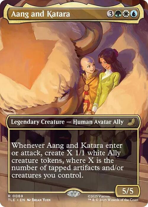Aang and Katara Card Front