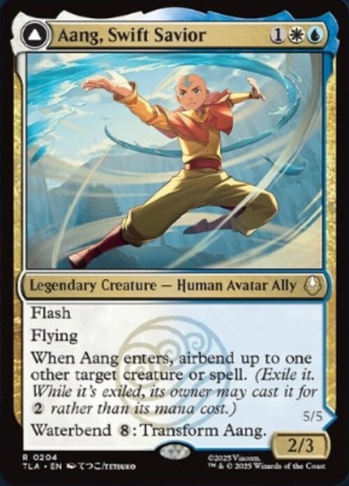Aang, Salvatore Rapido // Aang e La, Furie dell'Oceano Card Front