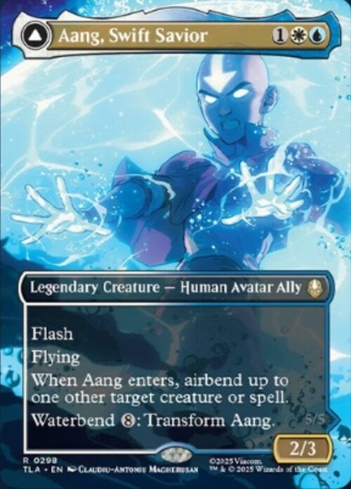 Aang, Swift Savior // Aang and La, Ocean's Fury Card Front