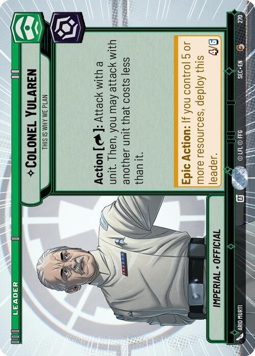 Colonnello Yularen, È Per Questo Che Pianifichiamo Card Front