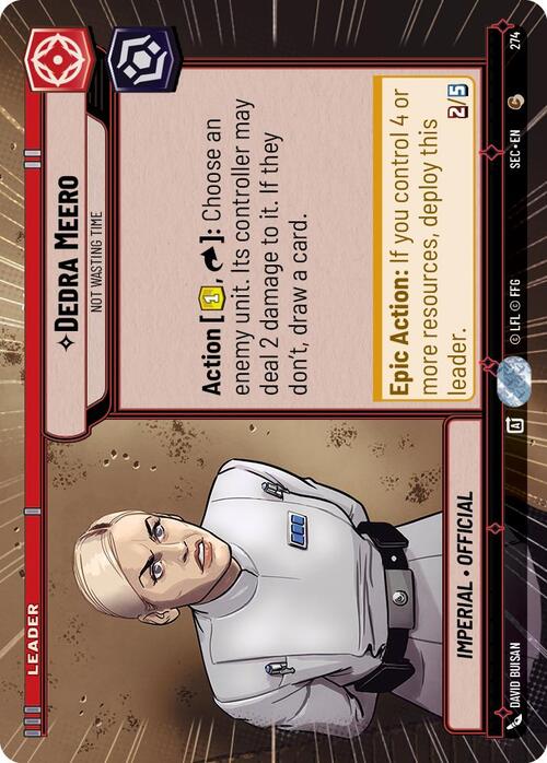 Dedra Meero, Non Perde Tempo Card Front