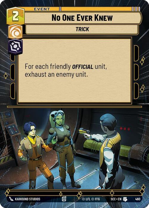 No One Ever Knew Card Front