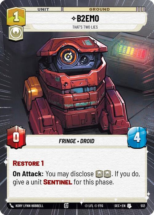 B2EMO - Thats Two Lies Card Front