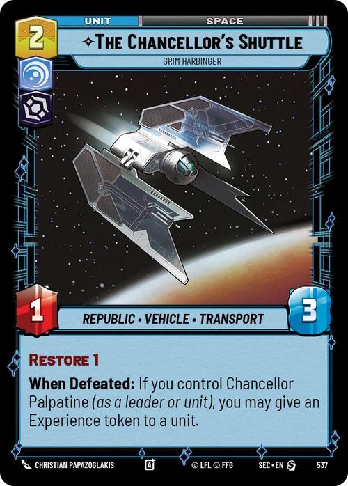 The Chancellor’s Shuttle - Grim Harbinger Card Front