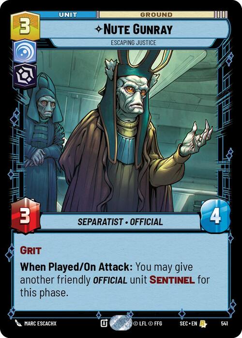 Nute Gunray - Escaping Justice Card Front