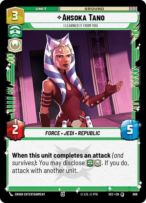 Ahsoka Tano - I Learned It from You Card Front