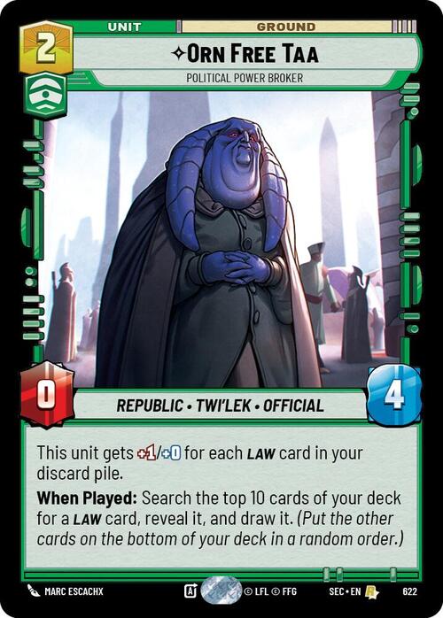 Orn Free Taa - Political Power Broker Card Front