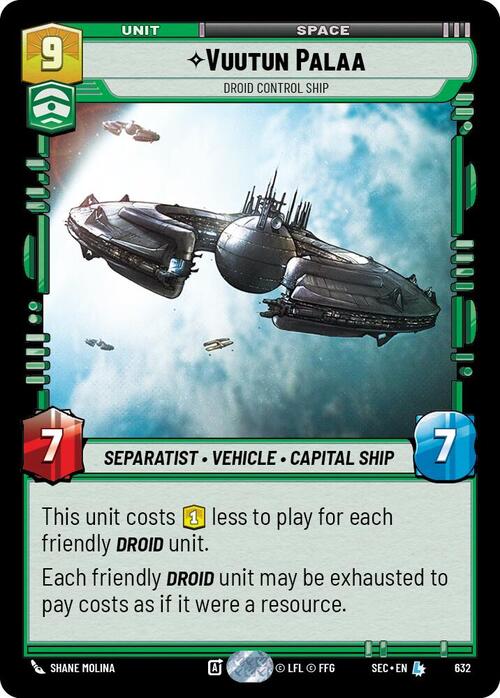 Vuutun Palaa - Droid Control Ship Card Front