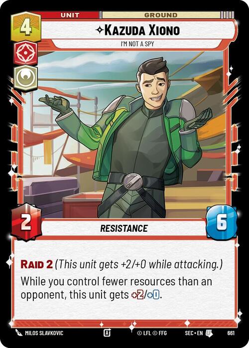 Kazuda Xiono - Im Not A Spy Card Front