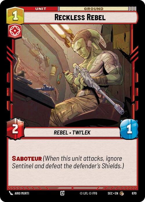 Reckless Rebel Card Front