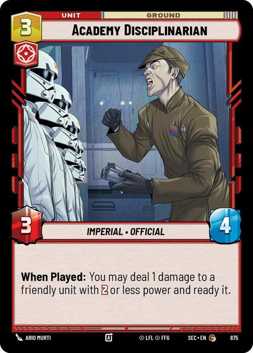 Academy Disciplinarian Card Front