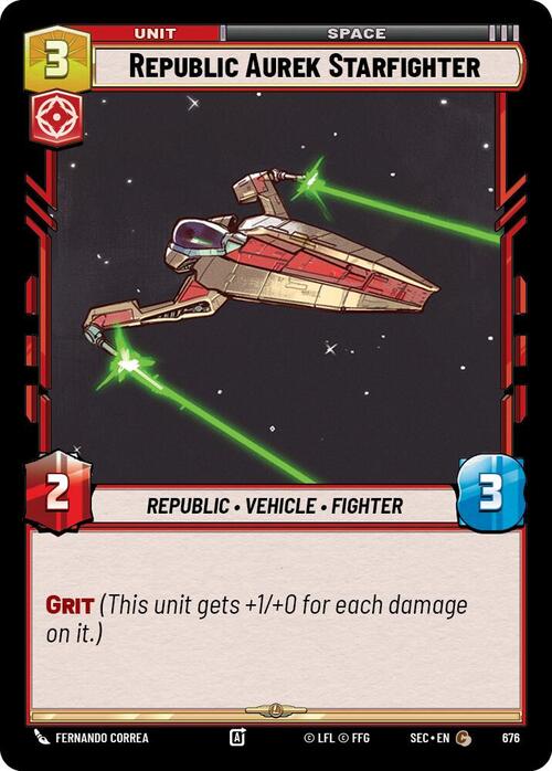 Republic Aurek Starfighter Card Front