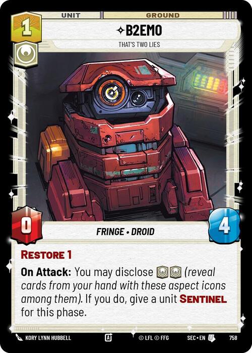 B2EMO - Thats Two Lies Card Front