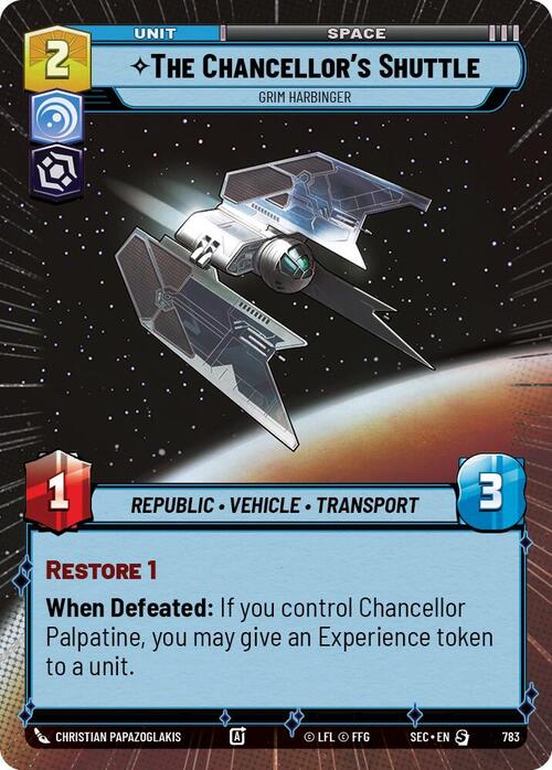 The Chancellor's Shuttle, Grim Harbinger Card Front