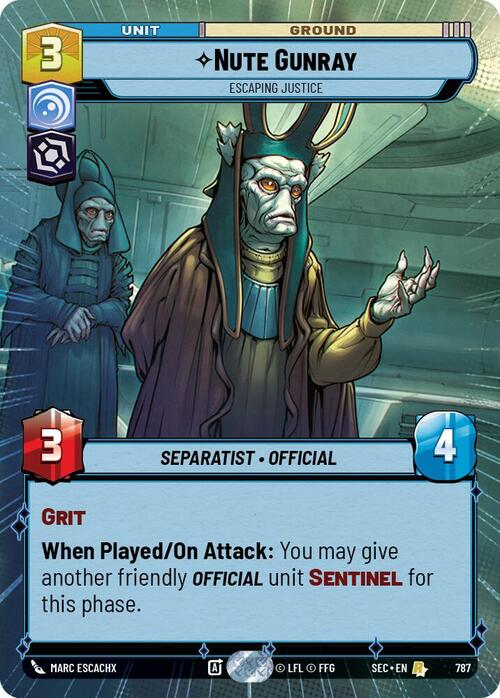 Nute Gunray, Escaping Justice Card Front