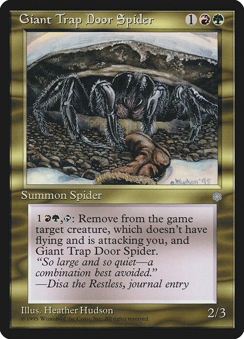 Giant Trap Door Spider Card Front