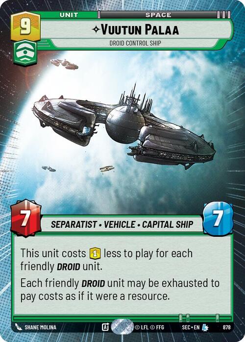 Vuutun Palaa - Droid Control Ship Card Front