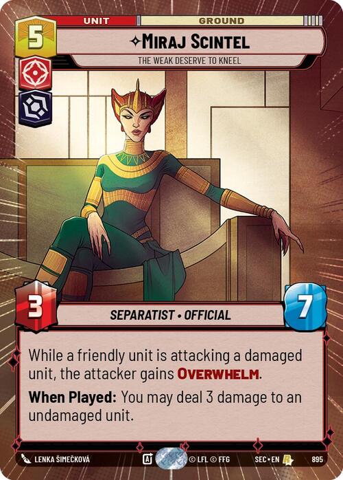 Miraj Scintel - The Weak Deserve to Kneel Card Front