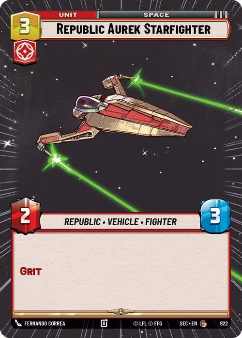 Republic Aurek Starfighter Card Front