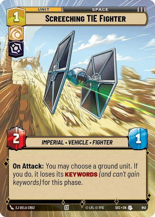 Screeching TIE Fighter Card Front