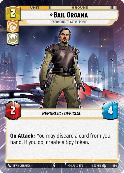 Bail Organa - Responding to Catastrophe Card Front