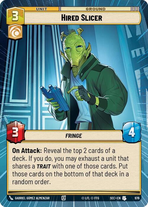 Hired Slicer Card Front