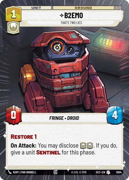 B2EMO - Thats Two Lies Card Front