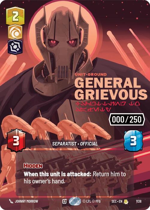 Generale Grievous, Dileguandosi Al Sicuro Card Front