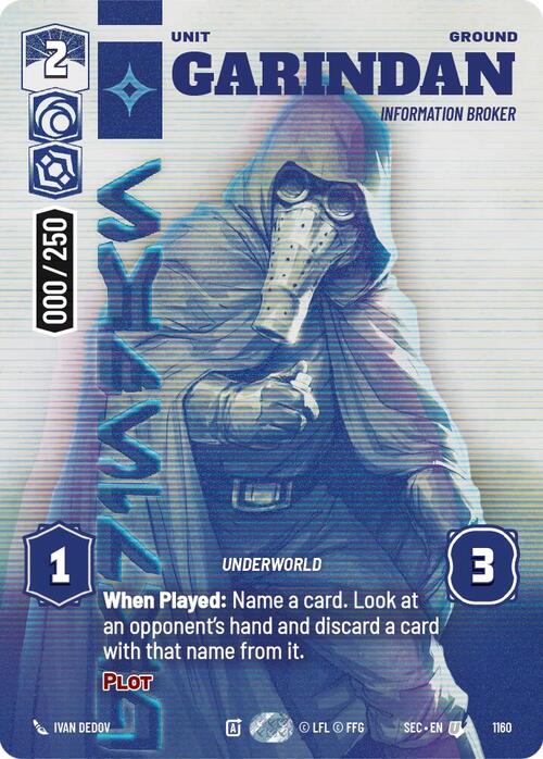 Garindan, Trafficante Di Informazioni Card Front