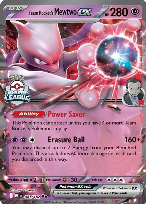 Team Rocket's Mewtwo ex Card Front