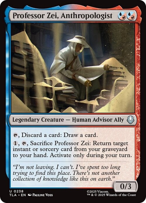 Professor Zei, Anthropologist Card Front