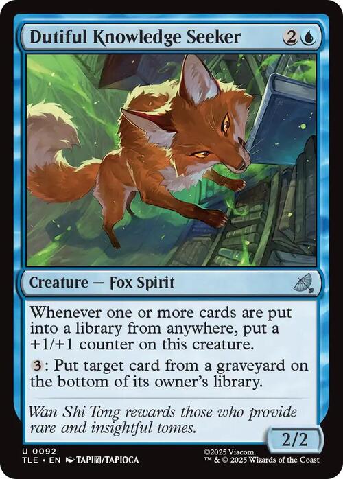 Dutiful Knowledge Seeker Card Front