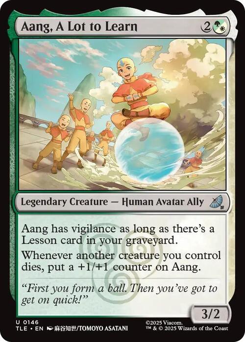 Aang, A Lot to Learn Card Front