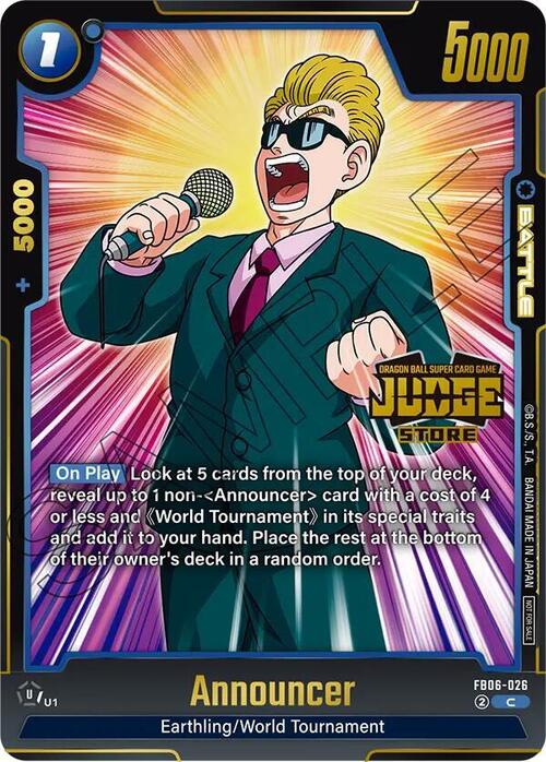 Announcer Card Front