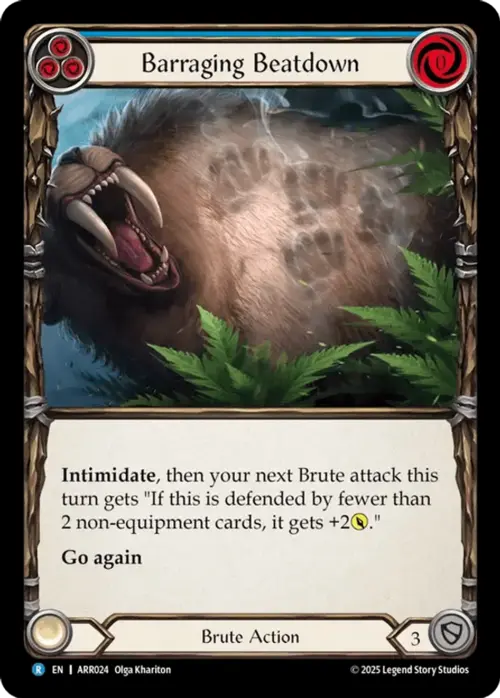Barraging Beatdown (Blue) Card Front