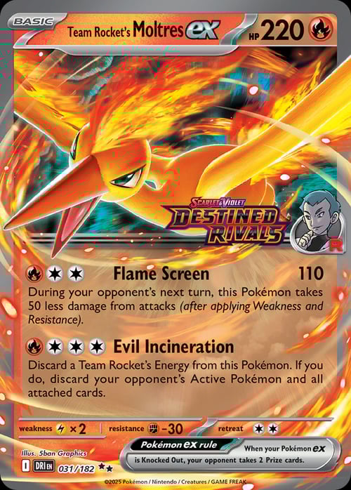 Moltres ex del Team Rocket Card Front