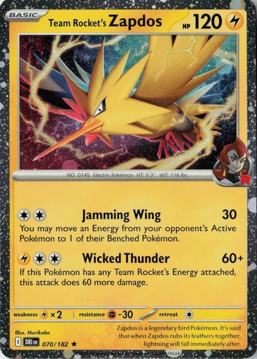 Zapdos del Team Rocket Card Front