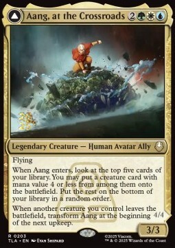 Aang, at the Crossroads // Aang, Destined Savior Card Front