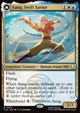 Aang, Swift Savior // Aang and La, Ocean's Fury Card Front