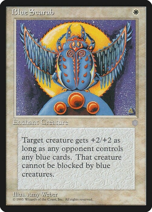 Blue Scarab Card Front