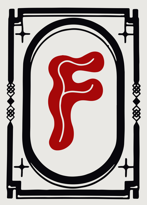 An Encyclopedia of Magic Face Card "F" Card Front