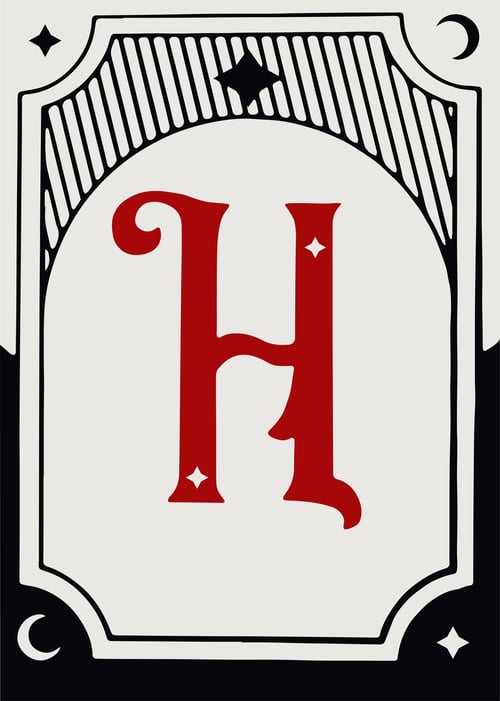 An Encyclopedia of Magic Face Card "H" Card Front