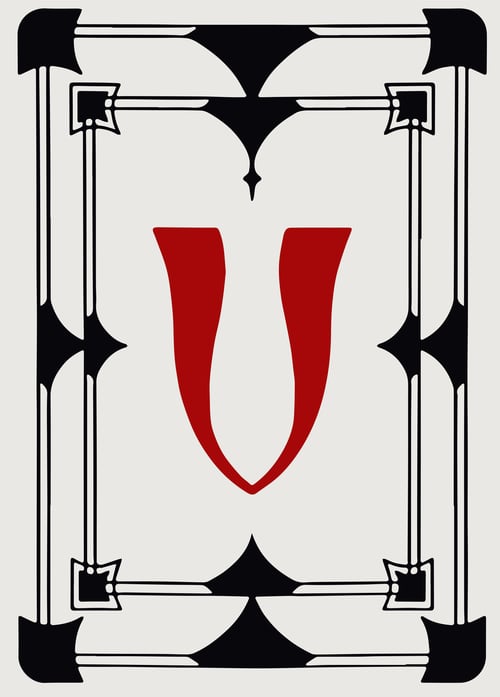 Secret Lair Countdown Kit: An Encyclopedia of Magic Face Card "V" Card Front