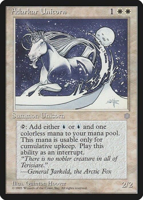 Unicorno dell'Adarkar Card Front