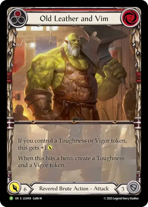 Old Leather and Vim Card Front