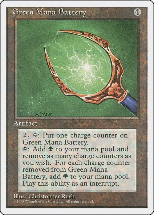 Green Mana Battery Card Front