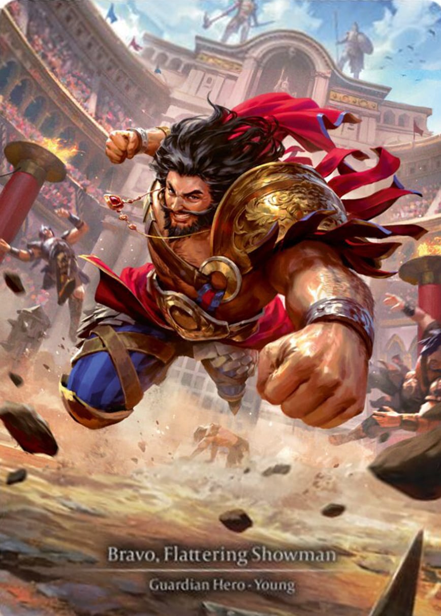 Bravo, Flattering Showman Hero Card Promos | Flesh and Blood