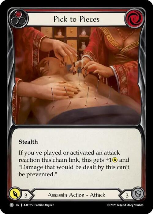 Pick to Pieces (Red) Card Front