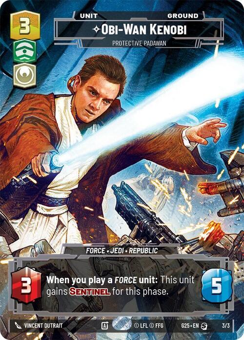 Obi-Wan Kenobi, Protective Padawan Card Front